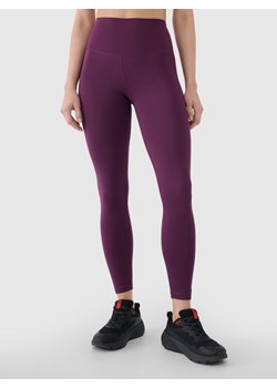 Damskie legginsy treningowe 4F 4FRSS25TFTIF306 - fioletowe ze sklepu Sportstylestory.com w kategorii Spodnie damskie - zdjęcie 178363262