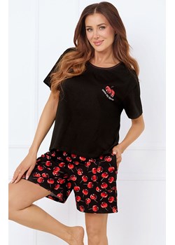 Piżama damska z krótkim rękawem i krótkimi spodenkami Cherry, Kolor czarno-czerwony, Rozmiar S, Italian Fashion ze sklepu Primodo w kategorii Piżamy damskie - zdjęcie 178365331