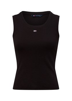 Tommy Jeans Damski podkoszulek Kobiety Bawełna czarny jednolity ze sklepu vangraaf w kategorii Bluzki damskie - zdjęcie 178368050