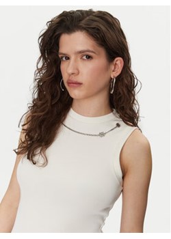 HUGO Top Delanive 50534050 Biały Slim Fit ze sklepu MODIVO w kategorii Bluzki damskie - zdjęcie 178379162