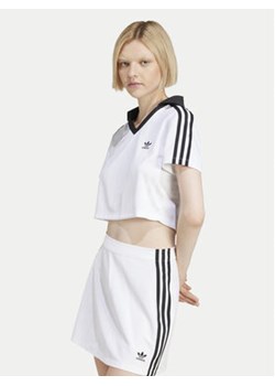adidas T-Shirt adicolor Football Jacquard JD2608 Biały Slim Fit ze sklepu MODIVO w kategorii Bluzki damskie - zdjęcie 178379490