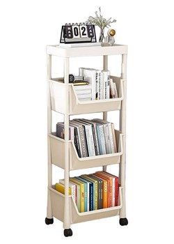 Joybos Regał w kolorze białym na kółkach - 35 x 105,5 x 27,6 cm ze sklepu Limango Polska w kategorii Regały i witryny - zdjęcie 178382280