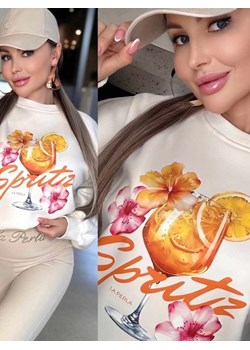 bluza la perla spritz jakość premium - biała ecrue ze sklepu STYLOWO w kategorii Bluzy damskie - zdjęcie 178383682