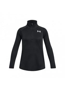 Dziewczęca bluza treningowa nierozpinana bez kaptura Under Armour Tech Graphic 1/2 Zip - czarna ze sklepu Sportstylestory.com w kategorii Bluzy dziewczęce - zdjęcie 178384311