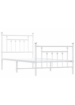 Białe metalowe łóżko pojedyncze 100x200 cm - Ringo ze sklepu Edinos.pl w kategorii Łóżka i materace - zdjęcie 178387142