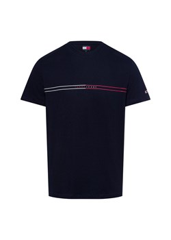 Tommy Jeans Tommy Jeans - Koszulka męska Mężczyźni Bawełna granatowy jednolity ze sklepu vangraaf w kategorii T-shirty męskie - zdjęcie 178389643