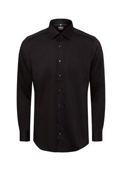 Olymp Level Five Olymp - Męska koszula biznesowa Mężczyźni Slim Fit Bawełna czarny jednolity ze sklepu vangraaf w kategorii Koszule męskie - zdjęcie 178389653