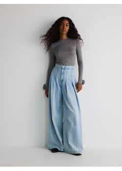 Reserved - Jeansy wide leg z zakładkami - niebieski ze sklepu Reserved w kategorii Jeansy damskie - zdjęcie 178397054