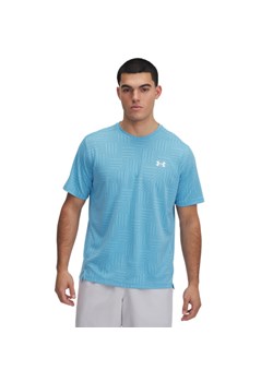Męska koszulka treningowa Under Armour UA Tech Vent Geotessa SS - niebieska ze sklepu Sportstylestory.com w kategorii T-shirty męskie - zdjęcie 178400023