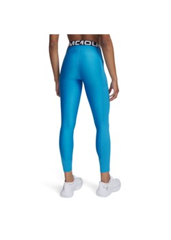 Damskie legginsy treningowe Under Armour Heatgear Rib Legging - niebieskie ze sklepu Sportstylestory.com w kategorii Spodnie damskie - zdjęcie 178400042