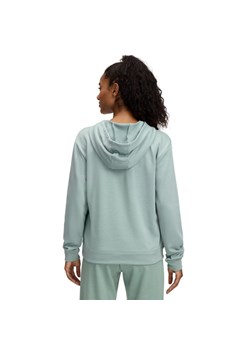 Damska bluza dresowa nierozpinana z kapturem Under Armour UA Rival Terry Hoodie - zielona ze sklepu Sportstylestory.com w kategorii Bluzy damskie - zdjęcie 178409662