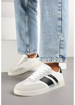 Białe Sneakersy Typu Kultowe Tenisówki na Półtransparentnej Podeszwie Ulinera ze sklepu born2be.pl w kategorii Buty sportowe damskie - zdjęcie 178413364