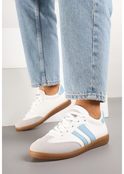 Biało-Niebieskie Sneakersy w Typie Tenisówek Sportowych z Paskami na Boku Tenilsa ze sklepu born2be.pl w kategorii Buty sportowe damskie - zdjęcie 178414031