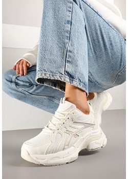 Beżowe Sneakersy Ozdobione Geometrycznym Wzorem Erraza ze sklepu born2be.pl w kategorii Buty sportowe damskie - zdjęcie 178414344