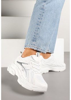 Białe Sneakersy Ozdobione Geometrycznym Wzorem Erraza ze sklepu born2be.pl w kategorii Buty sportowe damskie - zdjęcie 178414350