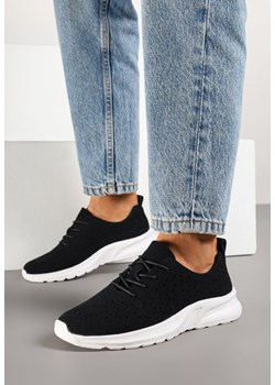 Czarne Sneakersy z Ażurową Elastyczną Cholewką Feniosse ze sklepu born2be.pl w kategorii Buty sportowe damskie - zdjęcie 178414983