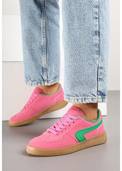 Różowo-Zielone Sneakersy w Stylu Klasycznych Tenisówek Ahleria ze sklepu born2be.pl w kategorii Buty sportowe damskie - zdjęcie 178415913