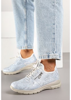 Jasnoniebieskie Sneakersy z Ozdobnym Suwakiem Eblerria ze sklepu born2be.pl w kategorii Buty sportowe damskie - zdjęcie 178415931
