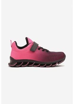 Czarno-Różowe Buty Sportowe Sneakersy na Grubej Tłoczonej Podeszwie Kizana ze sklepu born2be.pl w kategorii Buty sportowe dziecięce - zdjęcie 178416134