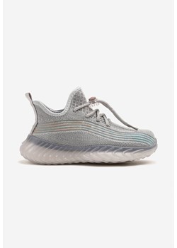 Jasnoszare Buty Sportowe Sneakersy z Geometrycznymi Paskami Garenia ze sklepu born2be.pl w kategorii Buty sportowe dziecięce - zdjęcie 178416551