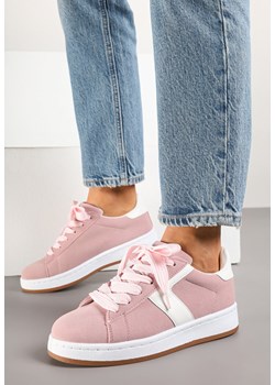 Różowe Sneakersy Ozdobione Paskiem Zrulla ze sklepu born2be.pl w kategorii Buty sportowe damskie - zdjęcie 178416792