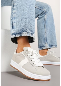Szare Sneakersy Ozdobione Paskiem Zrulla ze sklepu born2be.pl w kategorii Buty sportowe damskie - zdjęcie 178416810