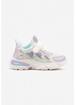 Fioletowe Buty Sportowe Sneakersy z Ozdobnymi Aplikacjami i Rzepem Zalissea ze sklepu born2be.pl w kategorii Buty sportowe dziecięce - zdjęcie 178417061