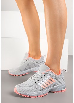 Jasnoszare Buty Sportowe przed Kostkę z Ozdobnymi Paskami na BokuIonevia ze sklepu born2be.pl w kategorii Buty sportowe damskie - zdjęcie 178417830