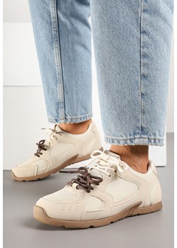 Beżowe Sneakersy z Dwoma Parami Sznurówek Silfita ze sklepu born2be.pl w kategorii Buty sportowe damskie - zdjęcie 178417914