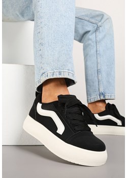 Czarne Sneakersy w Stylu Klasycznych Tenisówek na Platformie Nurimea ze sklepu born2be.pl w kategorii Buty sportowe damskie - zdjęcie 178418181