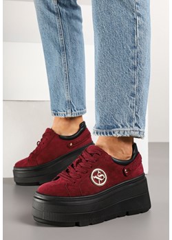 Bordowe Sneakersy Vices na Grubej Podeszwie z Metaliczną Ozdobą Tatorelis ze sklepu born2be.pl w kategorii Buty sportowe damskie - zdjęcie 178418574