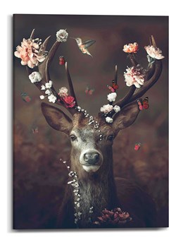 Orangewallz Druk &quot;Floral Deer&quot; na płótnie ze sklepu Limango Polska w kategorii Obrazy - zdjęcie 178421553