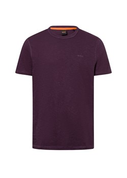 BOSS Orange Koszulka męska - Tegood Mężczyźni Bawełna bakłażanowy jednolity ze sklepu vangraaf w kategorii T-shirty męskie - zdjęcie 178429124