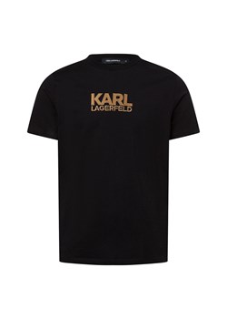 KARL LAGERFELD Koszulka męska Mężczyźni Bawełna czarny jednolity ze sklepu vangraaf w kategorii T-shirty męskie - zdjęcie 178429171
