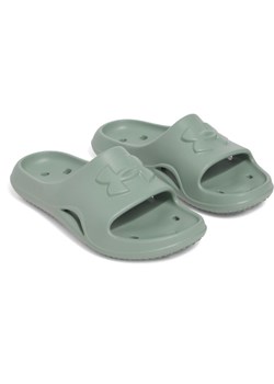 Damskie klapki Under Armour UA W Locker V SL - zielone ze sklepu Sportstylestory.com w kategorii Klapki damskie - zdjęcie 178430344
