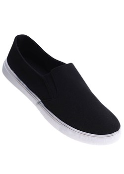 Wsuwane czarne trampki slip on /E3-3 13638 S172/ ze sklepu Pantofelek24.pl w kategorii Trampki damskie - zdjęcie 178431113