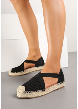 Czarne Espadryle Ozdobione Plecionką i Paskiem Morinia ze sklepu born2be.pl w kategorii Espadryle damskie - zdjęcie 178434301