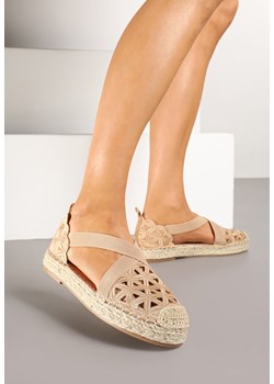 Ciemnobeżowe Ażurowe Espadryle na Podeszwie z Plecionki Amedeon ze sklepu born2be.pl w kategorii Espadryle damskie - zdjęcie 178434343