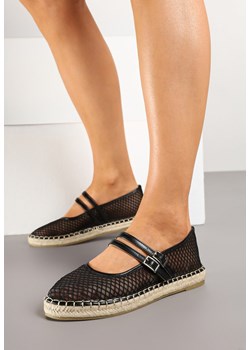 Czarne Espadryle z Siateczkową Cholewką Plecionką i Paskami Dorlexia ze sklepu born2be.pl w kategorii Espadryle damskie - zdjęcie 178435231