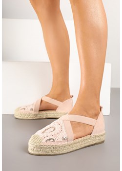 Różowe Espadryle na Plecionej Podeszwie z Haftowanym Motywem Aretia ze sklepu born2be.pl w kategorii Espadryle damskie - zdjęcie 178438303