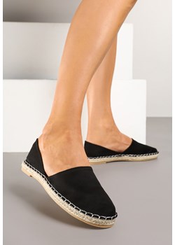 Czarne Espadryle z  Plecionką i Wyciętą Cholewką Prommea ze sklepu born2be.pl w kategorii Espadryle damskie - zdjęcie 178439224