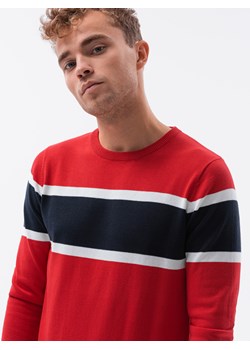Sweter męski - czerwony V1 E190 ze sklepu ombre w kategorii Swetry męskie - zdjęcie 178446092