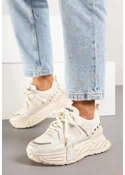 Beżowe Sneakersy na Grubej Tłoczonej Podeszwie Lurimara ze sklepu born2be.pl w kategorii Buty sportowe damskie - zdjęcie 178447104