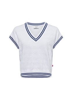 Joop Jeans Sweter damski - Kadia Kobiety Bawełna biały jednolity ze sklepu vangraaf w kategorii Kamizelki damskie - zdjęcie 178449200