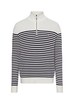 Tommy Hilfiger Męski sweter Mężczyźni Bawełna écru w paski ze sklepu vangraaf w kategorii Swetry męskie - zdjęcie 178449201