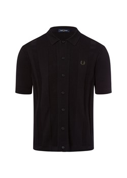 Fred Perry Męska koszula casual Mężczyźni Bawełna czarny jednolity ze sklepu vangraaf w kategorii Koszule męskie - zdjęcie 178449222