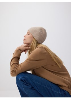 Reserved - Wełniana czapka z kaszmirem - beżowy ze sklepu Reserved w kategorii Czapki zimowe damskie - zdjęcie 178453631