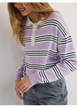 Reserved - Sweter polo w paski - lawendowy ze sklepu Reserved w kategorii Swetry damskie - zdjęcie 178454580