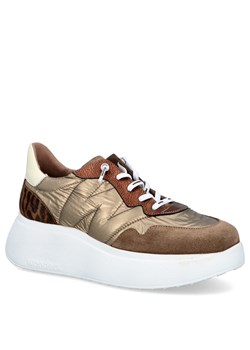 Lekkie sneakersy damskie - WONDERS A-3610 BRĄZOWE ze sklepu Tymoteo.pl - sklep obuwniczy w kategorii Buty sportowe damskie - zdjęcie 178462043