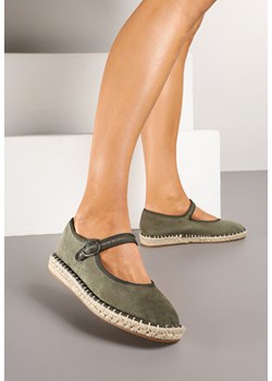 Zielone Espadryle z Ekozamszu Zapinane na Pasek z Klamerką Deolisse ze sklepu renee.pl w kategorii Espadryle damskie - zdjęcie 178484444